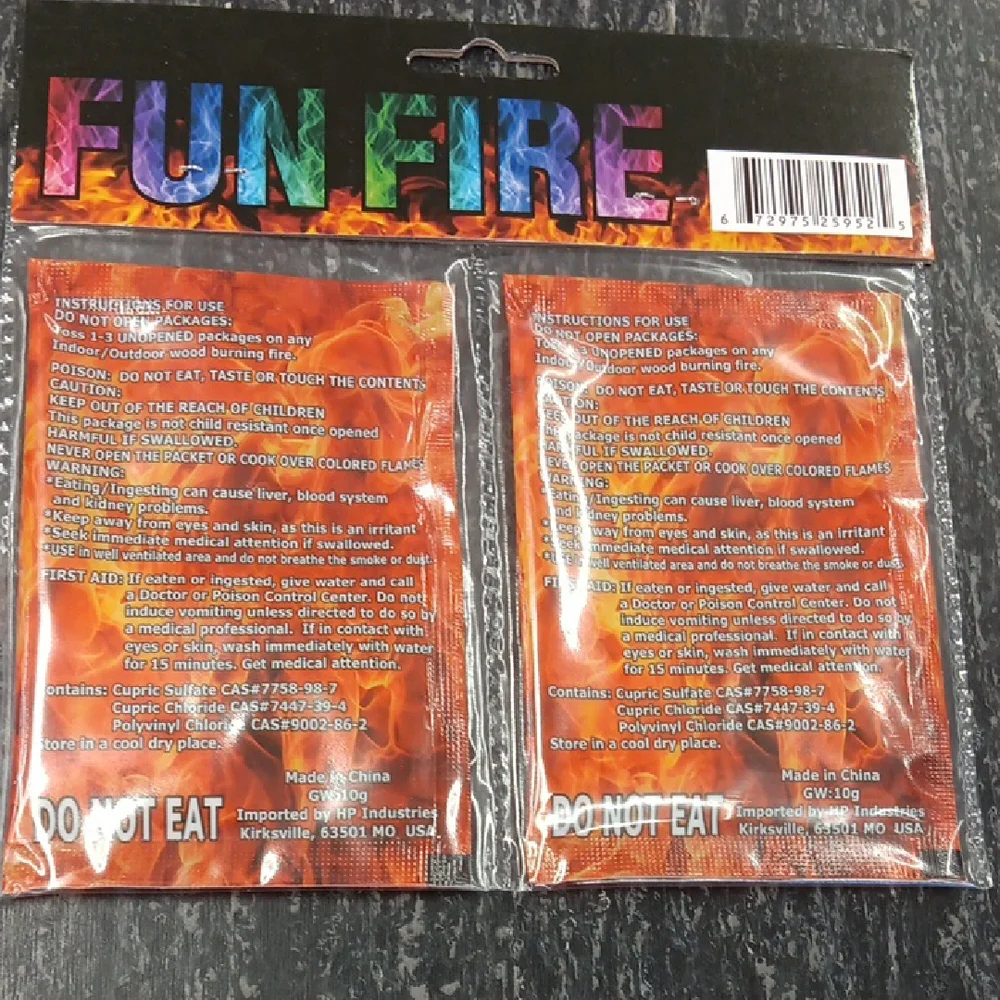 Color Changing Packets for Bonfires